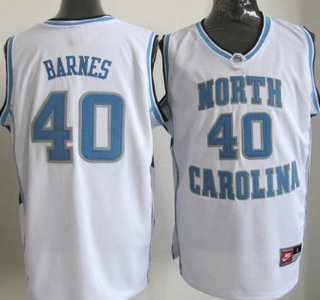North Carolina Tar Heels #40 Harrison Barnes White Authentic Jersey