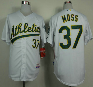 Oakland Athletics #37 Brandon Moss 2014 White Jersey