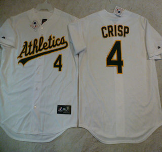 Oakland Athletics #4 Coco Crisp White Cool Base MLB Jerseys