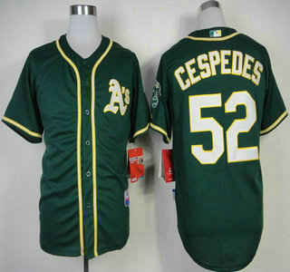 Oakland Athletics #52 Yoenis Cespedes 2014 Green Jersey