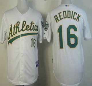 Oakland Athletics 16 Josh Reddick White Jersey
