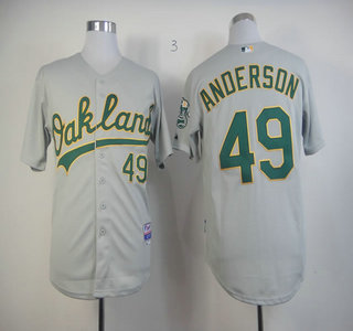 Oakland Athletics 49 Brett Anderson Grey Jersey