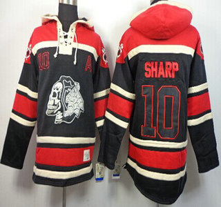 Old Time Hockey Chicago Blackhawks #10 Patrick Sharp Black Ice Skulls Hoody