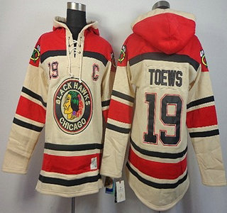 Old Time Hockey Chicago Blackhawks #19 Jonathan Toews Cream Hoody