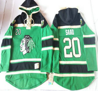 Old Time Hockey Chicago Blackhawks #20 Brandon Saad Green Hoody