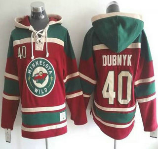 Old Time Hockey Minnesota Wild #40 Devan Dubnyk Red Hoody