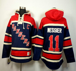 Old Time Hockey New York Rangers #11 Mark Messier Navy Blue Hoody