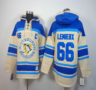 Old Time Hockey Pittsburgh Penguins #66 Mario Lemieux Cream Hoody