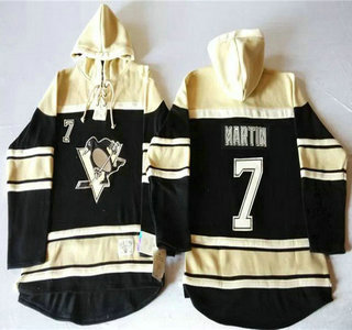 Old Time Hockey Pittsburgh Penguins #7 Paul Martin Black Hoody