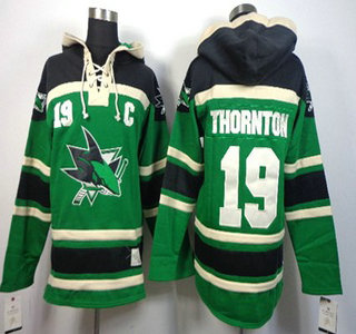 Old Time Hockey San Jose Sharks #19 Joe Thornton Green Hoody