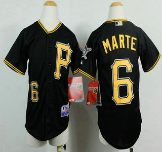 Pittsburgh Pirates #6 Starling Marte Black Kids Jersey