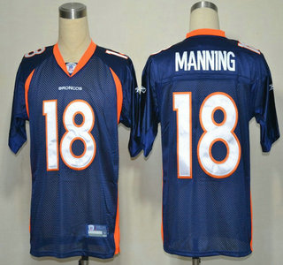 Reebok Denver Broncos 18 Peyton Manning Blue Jersey