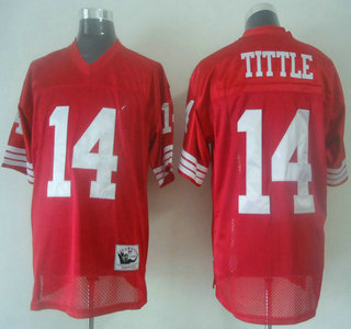 San Francisco 49ers #14 Y.A.Tittle Red Throwback Jersey