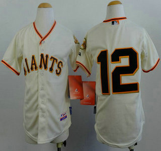 San Francisco Giants #12 Joe Panik Cream Kids Jersey