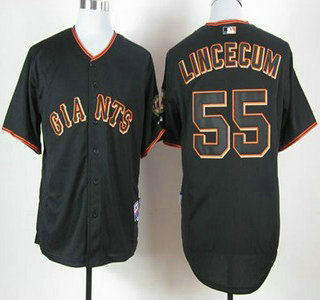 San Francisco Giants #55 Tim Lincecum Black Kids Jersey