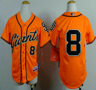 San Francisco Giants #8 Hunter Pence Orange Kids Jersey