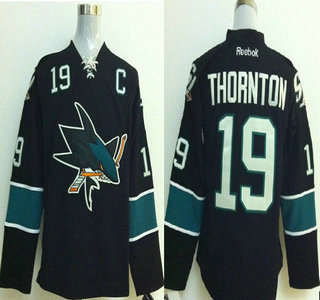 San Jose Sharks #19 Joe Thornton 2014 Stadium Series Black Jersey