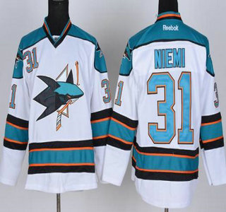 San Jose Sharks #31 Antti Niemi White Jersey