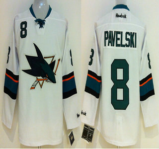 San Jose Sharks #8 Joe Pavelski 2014 White Jersey