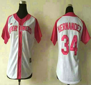 Seattle Mariners #34 Felix Hernandez 2012 Fashion Womens by Athletic Jersey