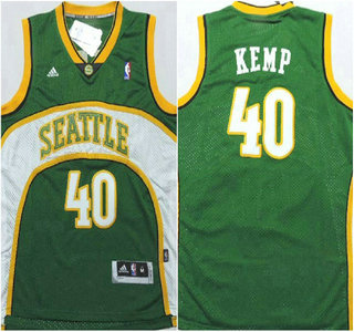 Seattle SuperSonics #40 Shawn Kemp Green Swingman Jersey