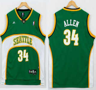 Seattle Supersonics #34 Ray Allen 2007-08 Green Swingman Jersey
