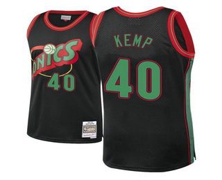 Seattle SuperSonics #40 Shawn Kemp Black Hardwood Classics Christmas Swingman Jersey