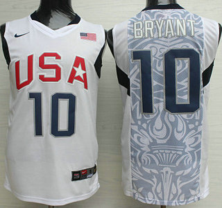 Team USA Basketball #10 Kobe Bryant White Swingman Jersey