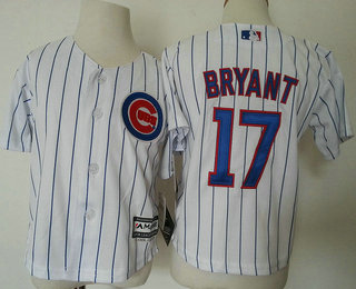 Toddler Chicago Cubs #17 Kris Bryant White Home MLB Baseball Jersey