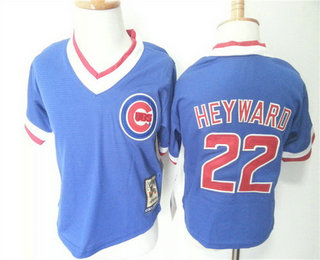 Toddler Chicago Cubs #22 Jason Heyward Blue Pullover MLB Baseball Jersey
