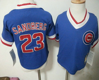 Toddler Chicago Cubs #23 Ryne Sandberg Retired Blue Pullover MLB Baseball Jersey