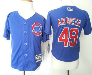 Toddler Chicago Cubs #49 Jake Arrieta Blue MLB Baseball Jersey