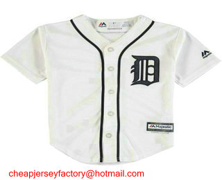 Toddler Detroit Tigers Blank White Home Cool Base Team Jersey