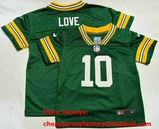 Toddler Green Bay Packers #10 Jordan Love Limited Green Vapor Jersey