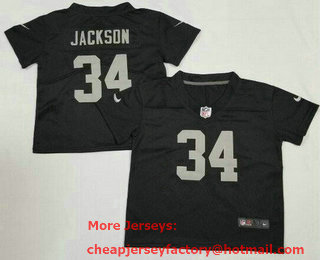 Toddler Las Vegas Raiders #34 Bo Jackson Limited Black Vapor Jersey
