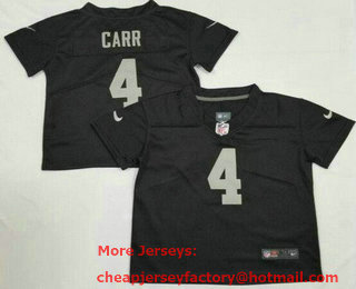 Toddler Las Vegas Raiders #4 Derek Carr Limited Black Vapor Jersey
