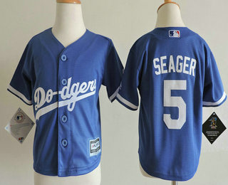 Toddler Los Angeles Dodgers #5 Corey Seager Royal Blue Stitched MLB Cool Base Jersey