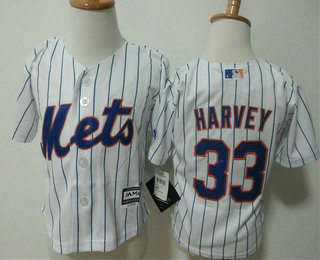 Toddler New York Mets #33 Matt Harvey White Home MLB Baseball Jersey