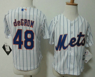 Toddler New York Mets #48 Jacob deGrom White Home MLB Baseball Jersey