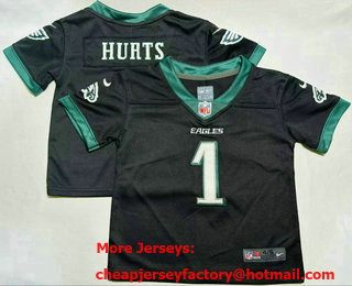 Toddler Philadelphia Eagles #1 Jalen Hurts Limited Black Vapor Jersey