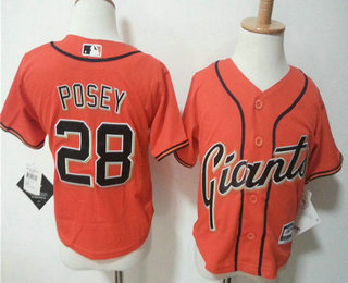 Toddler San Francisco Giants #28 Buster Posey Orange MLB Baseball Jersey
