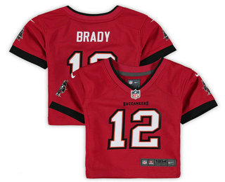 Toddler Tampa Bay Buccaneers #12 Tom Brady Red Vapor Untouchable Stitched Nike Limited NFL Jersey