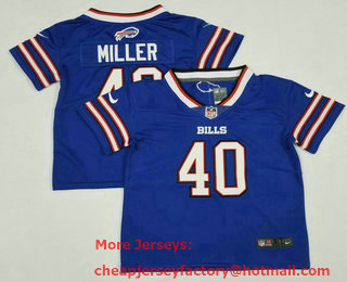 Toddlers Buffalo Bills #40 Von Miller Royal Blue 2022 Vapor Untouchable Stitched NFL Nike Limited Jersey
