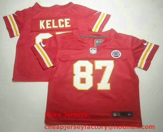 Toddlers Kansas City Chiefs #87 Travis Kelce Red Vapor Untouchable Stitched Nike Limited Jersey