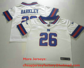 Toddlers New York Giants #26 Saquon Barkley White Color Rush Stitched Nike Limited Jersey