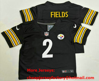 Toddlers Pittsburgh Steelers #2 Justin Fields Black Vapor Untouchable Limited Stitched Jersey