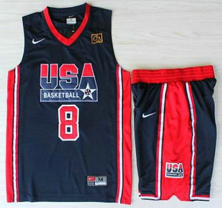 USA Basketball 1992 Olympic Dream Team  #8 Scottie Pippen Blue Jerseys & Shorts