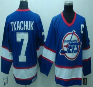 Winnipeg Jets #7 Keith Tkachuk Navy Blue Throwback CCM Jersey
