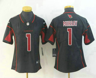 Women's Arizona Cardinals #1 Kyler Murray Bush Black 2019 Color Rush Stitched NFL Nike Limited Jersey