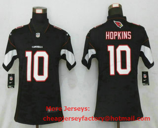 Women's Arizona Cardinals #10 DeAndre Hopkins Black 2020 Vapor Untouchable Stitched NFL Nike Limited Jersey